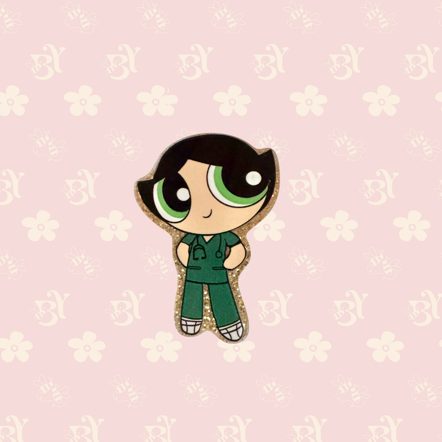 Green girl with scrubs