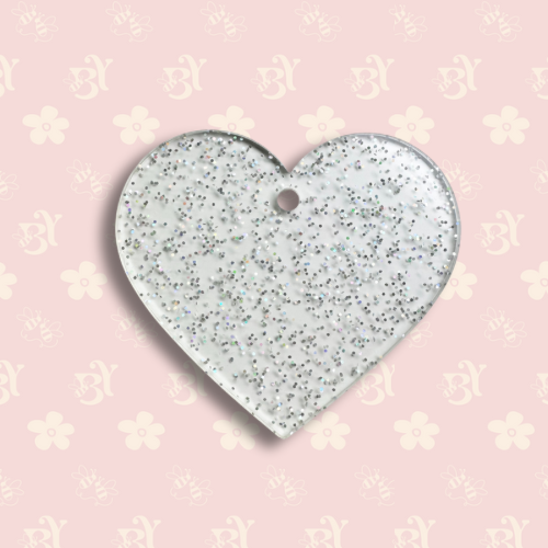 Glitter Heart Keychains