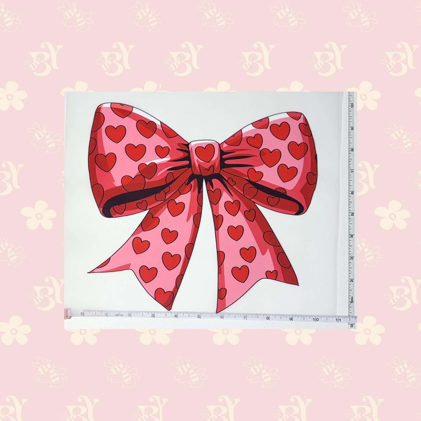 Red heart bow