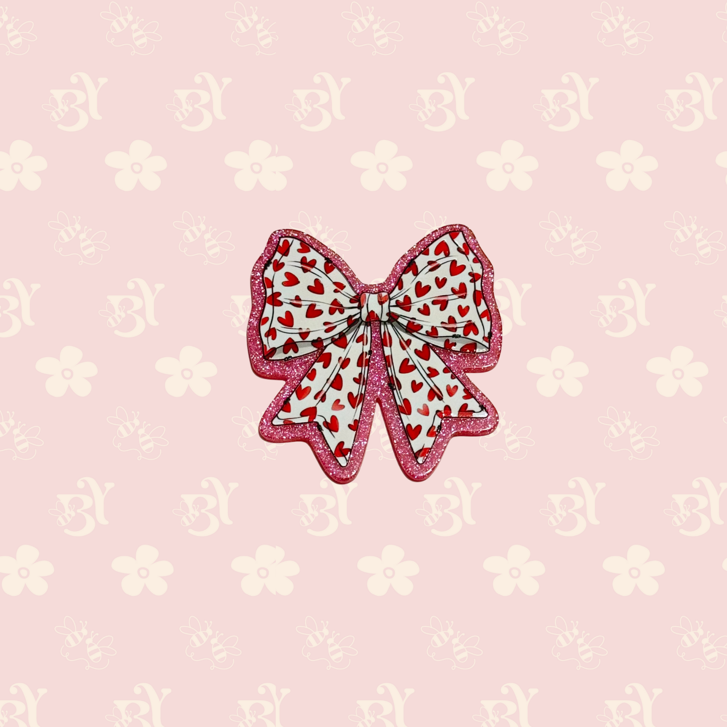White Bow Red Hearts
