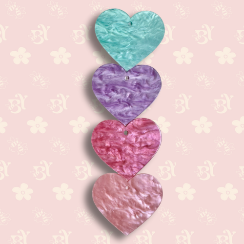 Marble Heart Keychains
