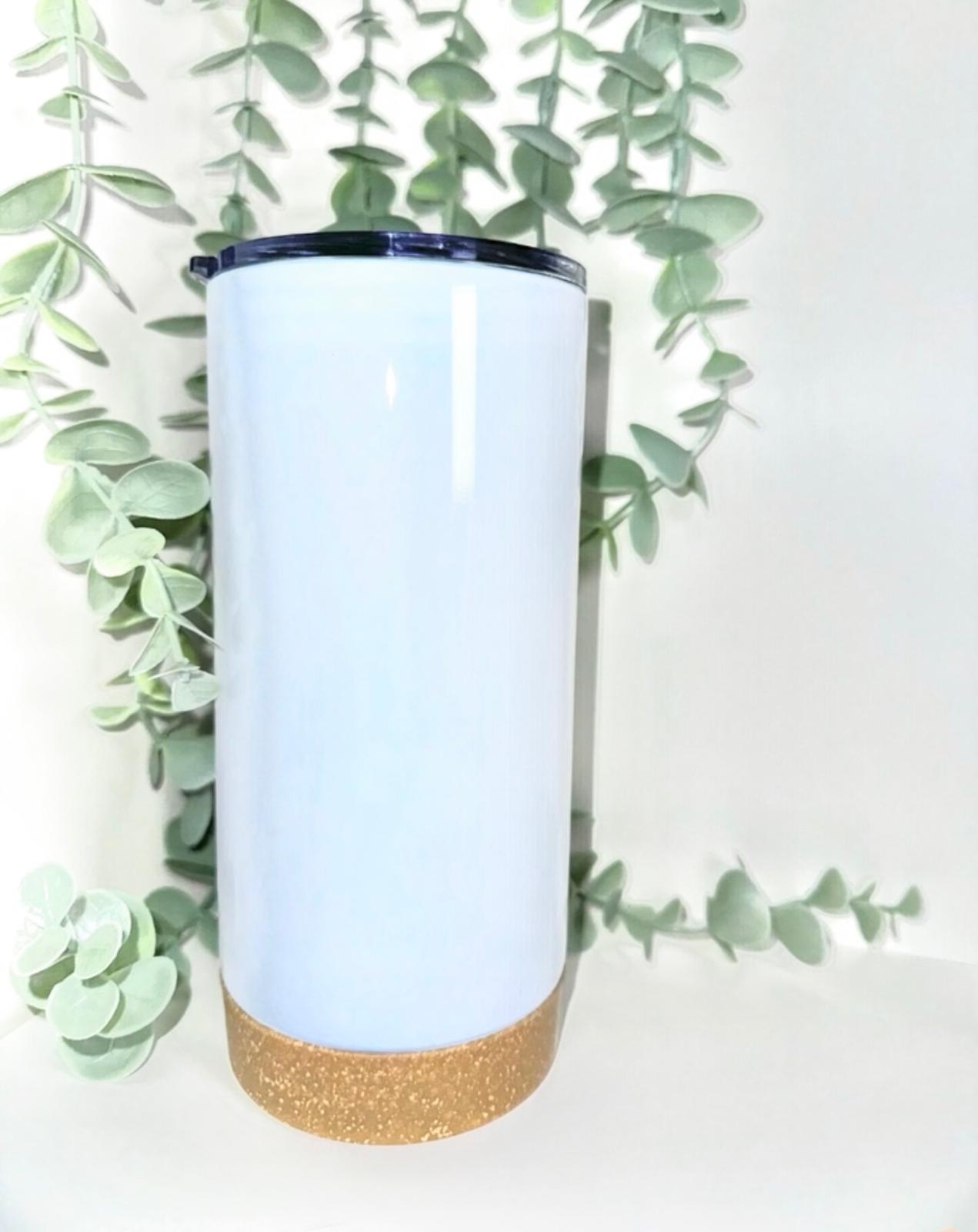 17 OZ White Tumbler with Cork