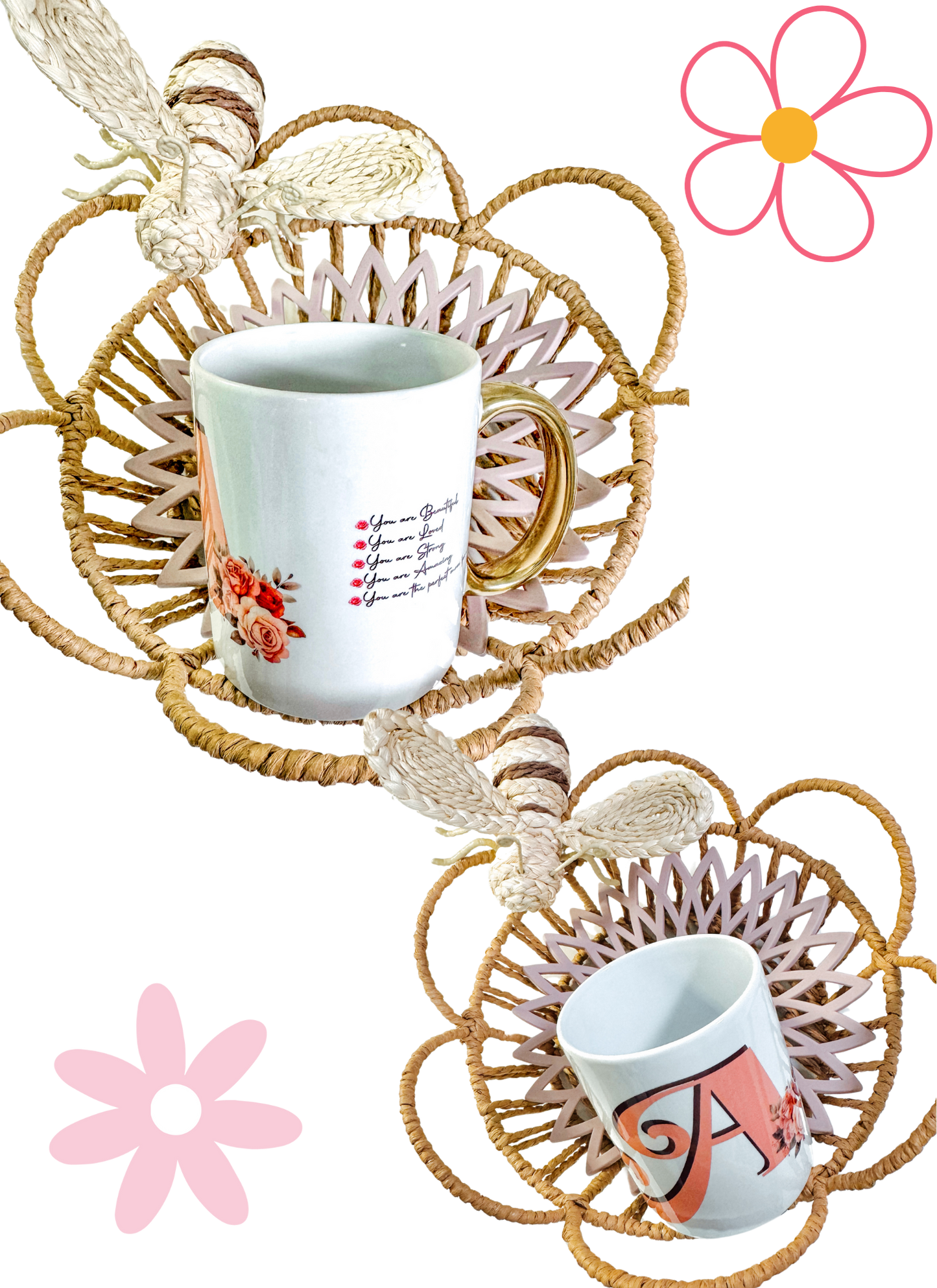 Mugs with Golden Handle