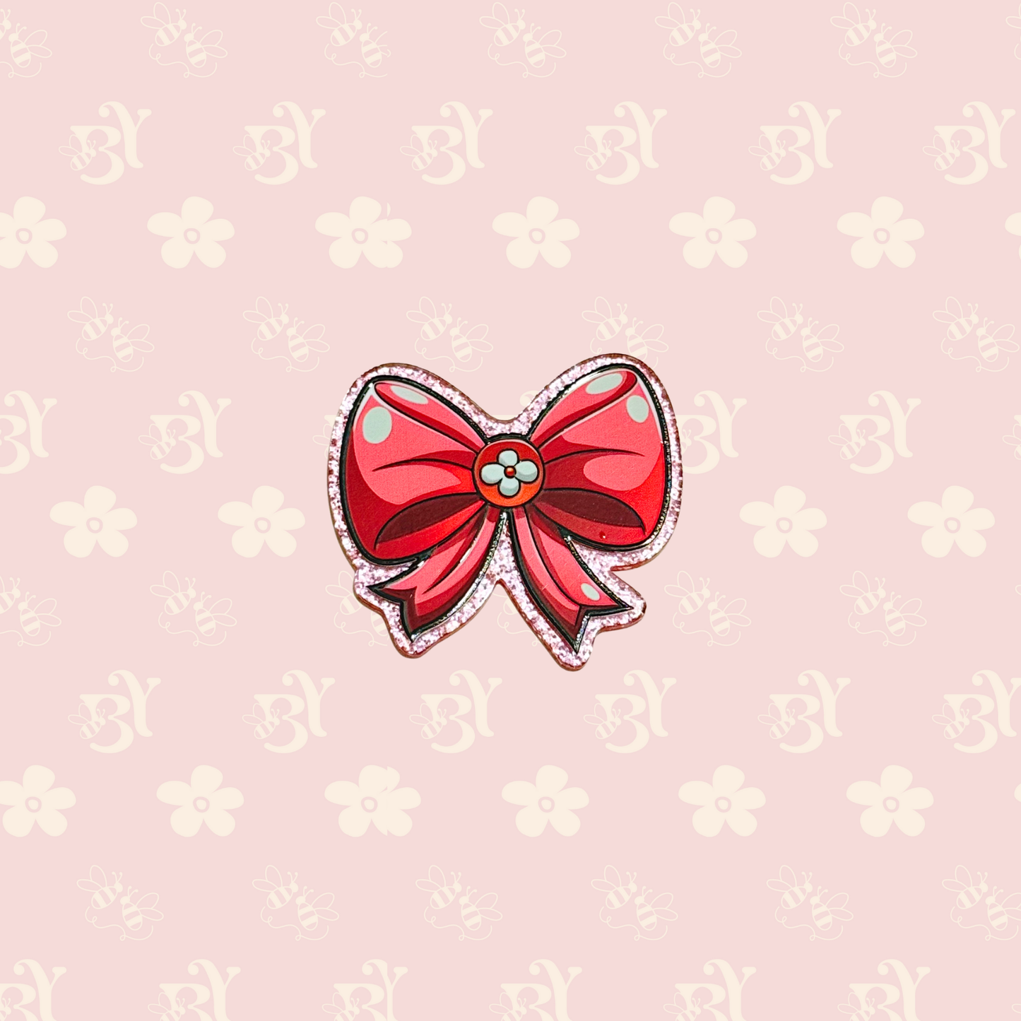 Pink Bow with Flower