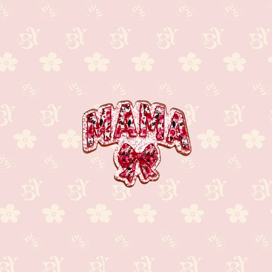 Mama with flowers and bow