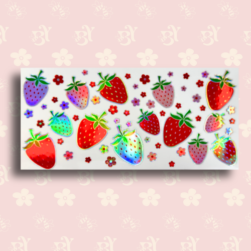 Strawberry and Pink Small Flowers