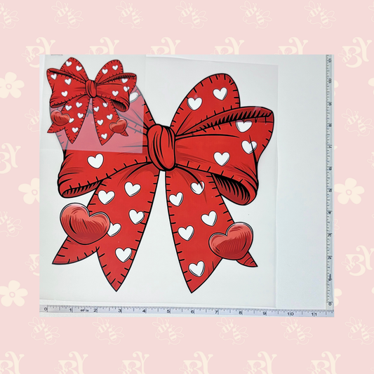 Red heart Bow