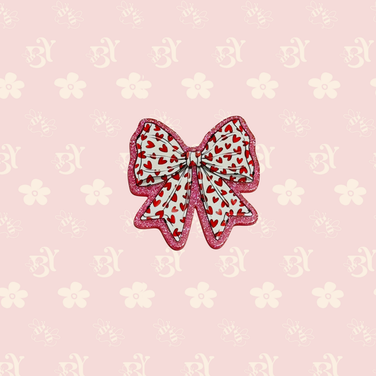 White Bow Red Hearts