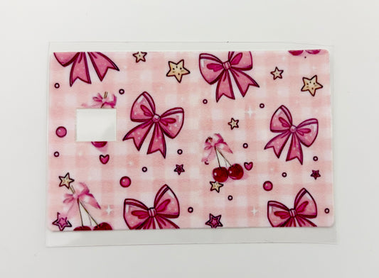Pink bow & cherry