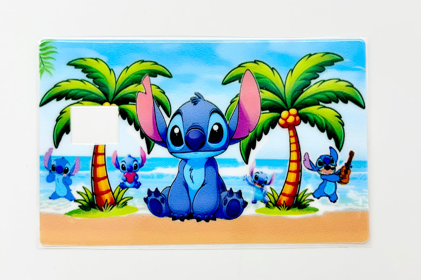 Blue and palm trees