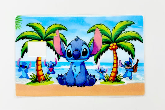 Blue and palm trees